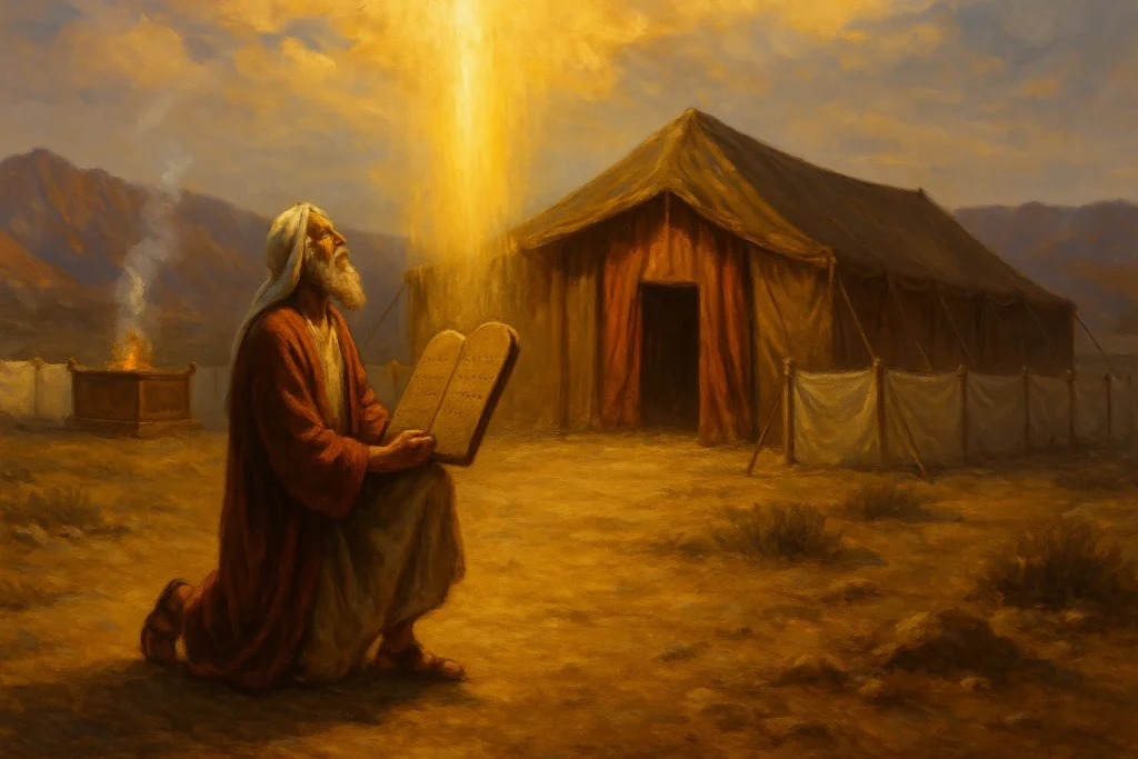 Mojżesz klęczący przed Namiotem Zgromadzenia